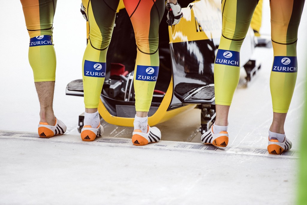 Bobsleight Shoes over the ice